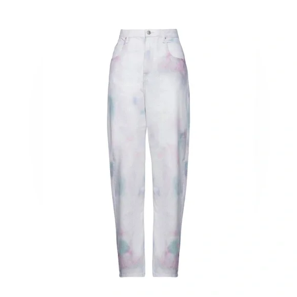 Isabel Marant Étoile Tie-Dye High Waisted Jeans Denim Pastel Cotton Batik - Picture 9 of 16